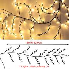 [LED Weiden Wandleuchte] 72 LED beleuchtete 1 Stück Innen Weiden Wandleuchte - Künstliche Pflanzenbaum Zweig Lampe für Schlafzimmer Wohnzimmer Dekoration Ästhetik Halloween Weihnachtsgeschenk