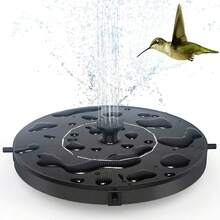 NetHong Solar Powered Floating Fountain Pump Water Feature Birdbath Garden Pool Pond UK - Black-16cm Diameter - View 7