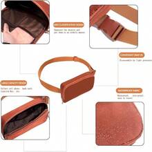Bolsa de cintura, riñonera, bolsos cruzados para mujeres, bolsa de cintura para todo (negra) - Café - Ver 4