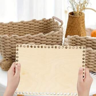 3 件套矩形 DIY 木制钩针编织篮底座，带空白木板，3 种尺寸，适用于手工艺品、缝纫和家居装饰，非常适合定制手提包、钱包和储物篮