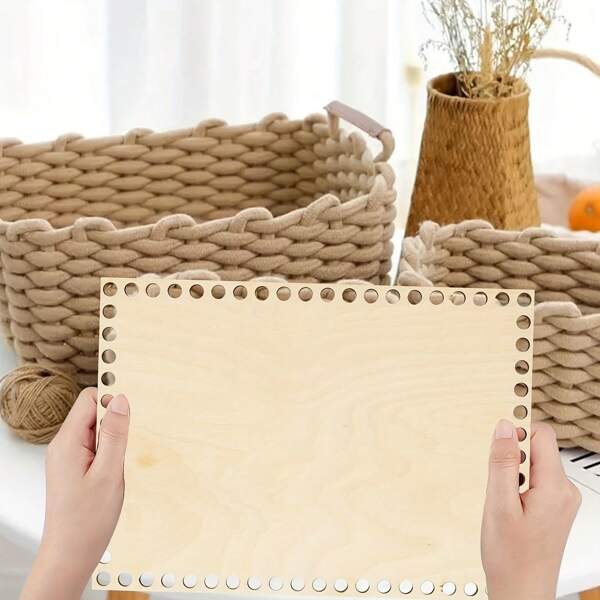 Bases retangulares de crochê de madeira faça você mesmo, 3 peças, com tábuas de madeira em branco, 3 tamanhos, adequadas para artesanato, costura e decoração de casa, ótimas para personalizar bolsas, carteiras e cestos de armazenamento