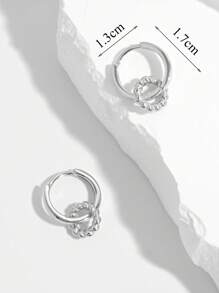 1 par de pendientes elegantes y a la moda de plata de ley 925 con nudo trenzado, adecuados para citas, fiestas y uso diario para mostrar encanto