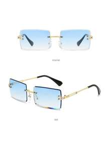 1 pièce Lunettes de mode sans monture pour hommes, lunettes de soleil vintage de luxe pour les voyages et l'extérieur. Lunettes de mode pour hommes pour l'été, les vacances à la plage, l'extérieur et les voyages