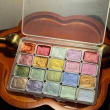 20 Colors Pearl Watercolor Pigment: Metallic Solid Paint Portable Art Kit For Painting - Perfect Holiday Gifts For Artists, Adults, And Professionals,Art Supplies, Paint And Stationery,Back To School,For Office,For School,For Classroom,For Teacher Gifts