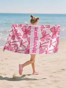 Personalized Kids Beach Towel,Summer Birthday Gift For Kids,Summer Vibes,Girls Beach Trip,Custom Beach Towel,Swimming Pool,Beach Decor - Multicolor - View 8