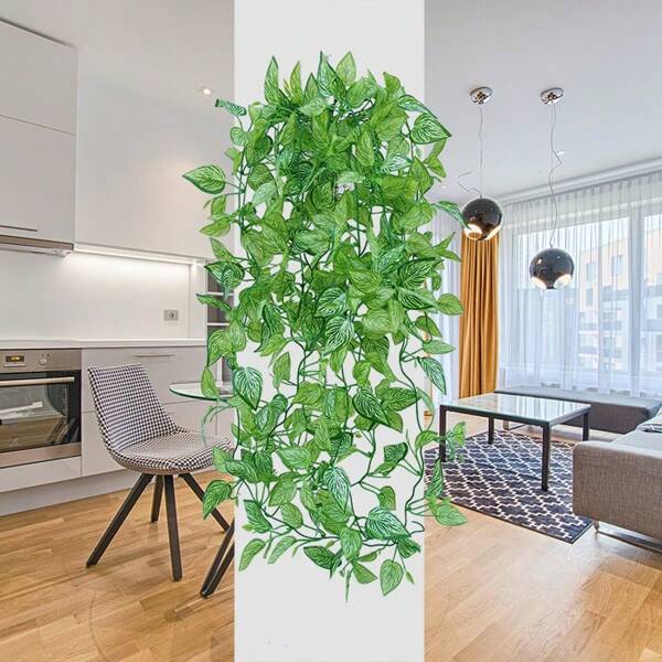 1/2PCS Artificial Hanging Plants Anti-UV Fake Outdoor Plants Artificial Ferns Hanging Vine Plants For Wedding Party Outdoor Festival Photography Props Family Dining Table Garden Office Valentine's Day Mother's Day Thanksgiving Day Birthday Graduation Gift