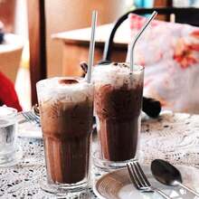 2/3/4/6/8/11pcs Stainless Steel Reusable Straws Set, Beverage, Coffee, Milk Tea & Bar Curved Straws,School Supplies - Silver - View 5