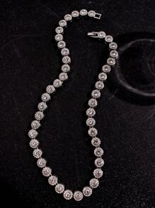 1 pieza Collar de Calle de Lujo, Único y con Estilo Punk, Adornado con Cristales Rhinestone para Hombre, Joyería de Calle para Uso Diario