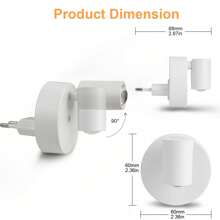 Veilleuse LED rotative à 360°, avec capteur intelligent, capteur crépuscule à l'aube, 2700K 0,5W blanc chaud, veilleuse à fiche unique pour couloir, chambre, nurserie, cuisine, escaliers