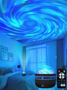 1 件 LED 天花板投影灯，极光和星空圆形灯，温暖氛围照明适合圣诞节、情人节、家庭聚会、卧室、节日、室内装饰、婚礼装饰、房间装饰、户外花园、车道、露台、理想的生日礼物、梦幻氛围投影 - 彩色 - 查看 15