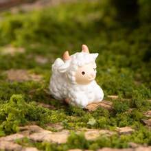 A Cute Resin Micro Landscape Ornament Featuring Animal Figurines Like Puppy, Piglet, And Lamb