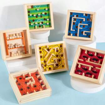 Labyrinthe en bois pour enfants, jouet de puzzle pour le développement de la coordination œil-main, de l'équilibre, de la concentration et de la patience. Jouet d'apprentissage pour la maternelle.
