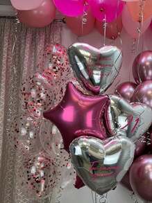 18-Inch Silver Love Aluminum Film Balloon, Suitable For Confession Decoration, Date Decoration, Wedding Decoration, Festival Decoration, Etc.