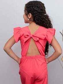 Stylish Long Jumpsuit For Children And Young People - Salmon - View 2