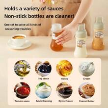 1pc Kitchen Squeeze Sauce Bottle With Dust Cover, Suitable For Salad Dressing, Ketchup, Squeeze-Style Sauce Bottle, 5-Hole Multi-Function Kitchen Tool