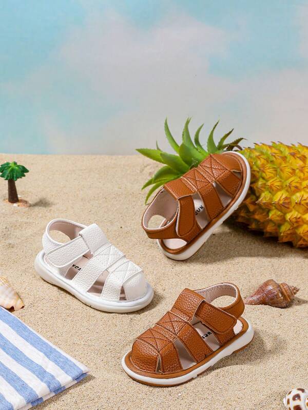 1pc Toddler KIds Casual Sandals Little Girls Solid Color PU Fashion Shoes For Summer