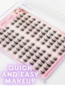 无需胶水 - 100 件 CC 卷曲甜美兔子风格假睫毛，柔软自然外观，自粘式 3 秒按压睫毛，轻巧，可重复使用，适合日常佩戴睫毛簇、睫毛簇、单根睫毛、睫毛、假睫毛