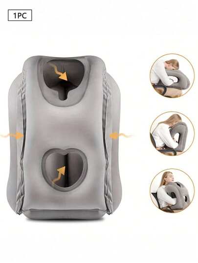 1 件飞机用充气旅行枕，睡眠用颈部空气枕，旅行枕，便携式头部颈部休息充气枕，避免颈部和肩部疼痛，舒适的头部颈部和腰部支撑枕，用于飞机、汽车、公共汽车和办公室旅行必需品旅行配件假期暑假返校旅行枕颈包用于学校学校配件学校用品