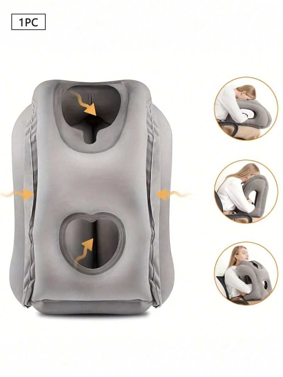 1 件飞机用充气旅行枕，睡眠用颈部空气枕，旅行枕，便携式头部颈部休息充气枕，避免颈部和肩部疼痛，舒适的头部颈部和腰部支撑枕，用于飞机、汽车、公共汽车和办公室旅行必需品旅行配件假期暑假返校旅行枕颈包用于学校学校配件学校用品
