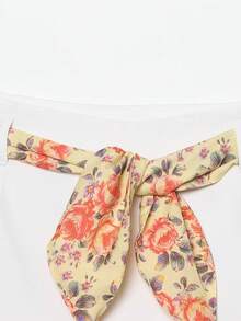 Pantalones cortos de mujer con cinturón estampado, casuales, de talle alto. Pantalones cortos bombachos mini con cremallera lateral, ropa urbana de verano - Blanco - Ver 5