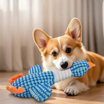 1pc Pet Sound Toy Double Pry Wild Goose Bite Pet Toy Dog Bite Not Bad Teddy Small Dog Toy Plush Toys Dog Toys Plush Dog Vocalizable Squeaky Toys Assortment Animal Pet Toy, For Aggressive Chewers Small Medium Large Breed Gift Toys