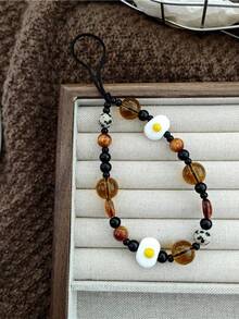 Cute Egg Pendant Mobile Phone Strap, Premium Vintage Mixed Style High-Quality Color Matching - Brown - View 5