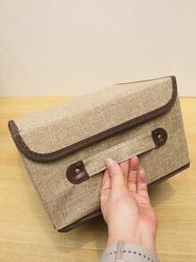 1 Stück faltbare Aufbewahrungsbox aus Leinen, Aufbewahrungskorb mit Deckel, kleine/mittlere/große Kleidungsaufbewahrungsbox, Organizer Box für den Schreibtisch, Kleideraufbewahrungswürfel, Aufbewahrungskorb mit großer Kapazität und Deckel