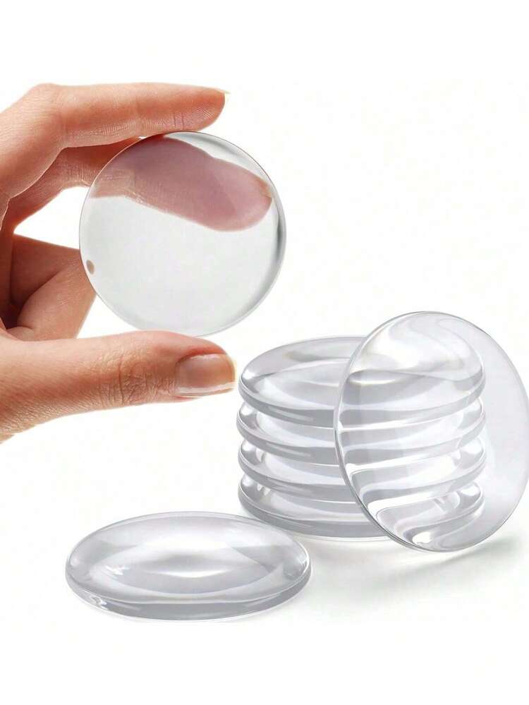 6pcs Clear Silicone Self - Adhesive Door Knob, Strongest Home Wall & Door Handle Stopper, Round Wall Shield Cushion, Quiet Wall Protector For Door Handle, Guard Door Bumper Silencer - Clear - View 4
