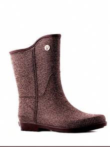 Bota de Lluvia para Dama Ana 4290 Glamour De moda Elegante Básico Lindo Tela Oficina Exterior Otoño-Invierno. - Café integral - Ver 3