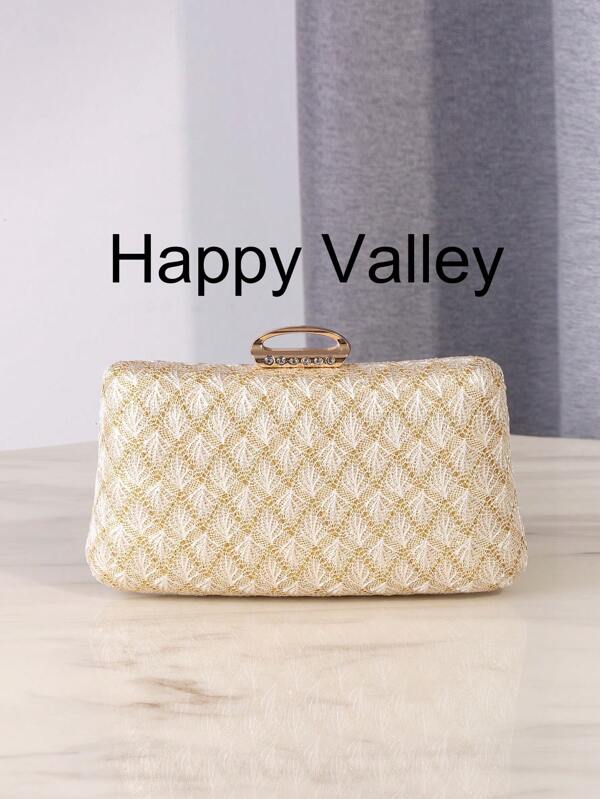 Elegant Metallic Chain Strap Clutch Purse, Minimalist Fashion Women Evening Bag For Weddings, Formal Parties, Galas And Gifting