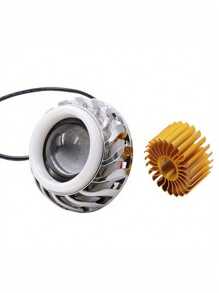 1 pezzo Faro a proiezione universale per motocicletta con luce a LED a doppio occhio da angelo e demone, lente faro per moto, luce ausiliaria per atmosfera