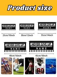 Custom Medal Hanger Ribbon Holder Display Shelf Metal Trophy Rack Organizer Frame Awards Ribbon Cheer Gymnastics Soccer Softball Runner Custom Hold Medals Easy To Install - Black - View 8