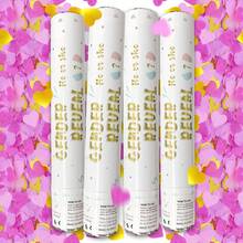 Gender Reveal Confetti Cannon - Heart Shaped Confetti Party Poppers - Pink, 4 Pack - B Aby G Irl Gender Reveal Party Poppers Cannons Shooters Blaster - 4粉 - 查看 8