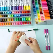 120 piezas de Rotuladores de Doble Punta Fina Tipo Pincel Multicolor para Adultos - para Colorear, Caligrafía, Escritura, Planificadores, Diarios, Notas, Dibujo y Manualidades Escolares - Multicolor - Ver 3