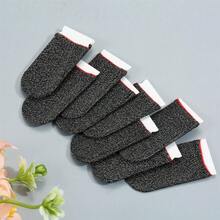 10 Pack Gaming Finger Sleeves, 0.3mm Silver Fiber Dedales Gamer, Smooth Operation, Anti-Sweat, Extremely,Maximum Response,Comfortable Fit, Fit Mobile Phone Tablet Devices - 黑色 - 查看 3