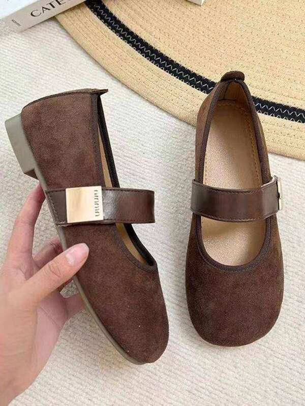 2-In-1 Retro Round Toe Flat Mary Jane Shoes For Women, Soft & Comfortable Slip-On Casual Loafers Suitable For Dress, Spring/Summer 2025'