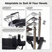 Huisuilinss Pilates Reformer,75" Foldable Pilates Machine & Equipment For Home Use And Gym Workout,Fit For Advanced And Beginners Users,Up To 250 Lbs Weight Capacity,Dual Resistance (Springs + Bands) - Black - View 3