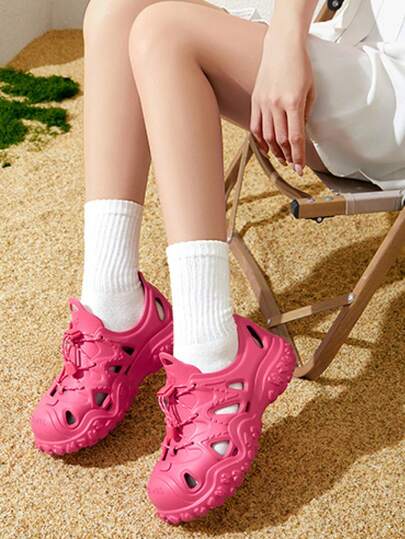 CAMEL CROWN 女士休闲凉鞋夏季可爱洞洞鞋潮鞋情侣沙滩鞋休闲凉鞋