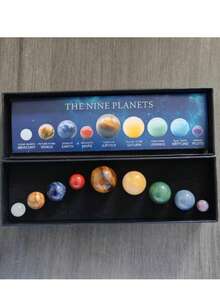 1set Nine Natural Crystal Gemstones - Solar System Planet Ornaments - Home Decor Gift Ore Specimen Energy Stone Set Collectible Gift Birthday Gifts Graduation