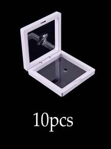 Acrylic 3D Floating Display Storage Box - Acrylic Jewelry Storage Box With Elastic Film, For Necklaces, Bracelets, Rings, Coins, Earrings And Pins Transparent Hanging Organizer - Retail And Personal Use Gift Box, Jewelry Gift Box, Transparent Design, Secure Closure For Women Storage Organizer Travel Essentials Gift Back To School