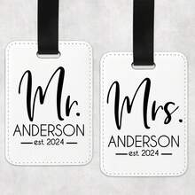 2pcs Customized Luggage Tags - Personalized Luggage Labels - Couple Wedding Gift - Unique Newlywed Honeymoon Travel Gift - Suitable For Couples - Leather Travel Gift - Multicolor - View 8