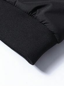 男士加大码长袖加厚保暖冬装外套，宽松版型，适合休闲、通勤、户外活动和秋季穿着。 - 黑色 - 查看 5