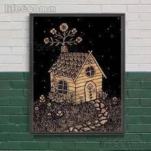 Baba Yaga Witch House Abstract Vintage Wall Art Canvas Painting Slavic Forest Witchcraft Cabin Art Poster Gift Optional Frame - Nhiều màu - Xem 27