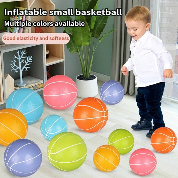 6pcs Colorful Toy Balls For Indoor Swimming Pool, Children's Bouncing Balls, Multicolor Mini Basketballs For Home Use