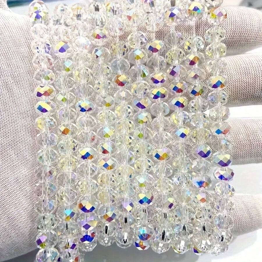 3/4/6/8 毫米奥地利品质闪亮扁平圆形水晶珠带孔，适合 DIY 手链和手机吊饰 - 玻璃工艺串珠材料 - diy - 查看 1