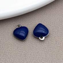 10pcs 8x9mm Cute Tiny Enamel Stainless Steel Heart Charms Mini Love Pendants For DIY Bracelet Necklace Earrings Jewelry Making Crafts Accessories