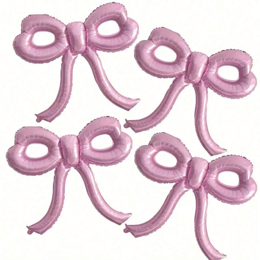 Rosa/Schwarze Schleifen Ballons, Schleifen Party Dekoration für Mädchen und Frauen, rosa Schleife Geburtstagsdekoration, riesige Folie Ballon für Baby-Shower, Braut Verlobung Hochzeit Dekoration, JunggesellinnenAbschied Party Zubehör