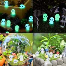 10 PEÇAS/20 PEÇAS/Pacote Acessórios Miniatura de Duendes Alienígenas que Brilham no Escuro para Jardim de Fadas, Kit Luminoso Miniatura de Fantasmas para Decoração de Micro Paisagem, Jardim ao Ar Livre, Pátio, Gramado, Quintal, Decoração Interna e Externa, Decoração de Paisagem de Jardim para Halloween (Absorve Luz Solar Durante o Dia, Autoluminescente à Noite)