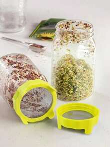 1pc Green Plastic & Stainless Steel Sprouting Lid Bean Sprouts Jar Filter - White - View 5