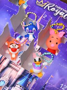 Disney 24PCS Disney Surprise Box Lucky Draw Game Cute Figure Keychain Fashion Accessory Decor For Bags Backpacks Room Desk Display Collectible Gifts Fun Play Novelty Items